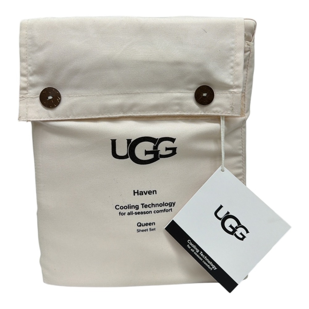 UGG HAVEN Queen Sheet Set 4PC COOLING TECHNOLOGY ALL-SEASON COMFORT MINERAL NWT